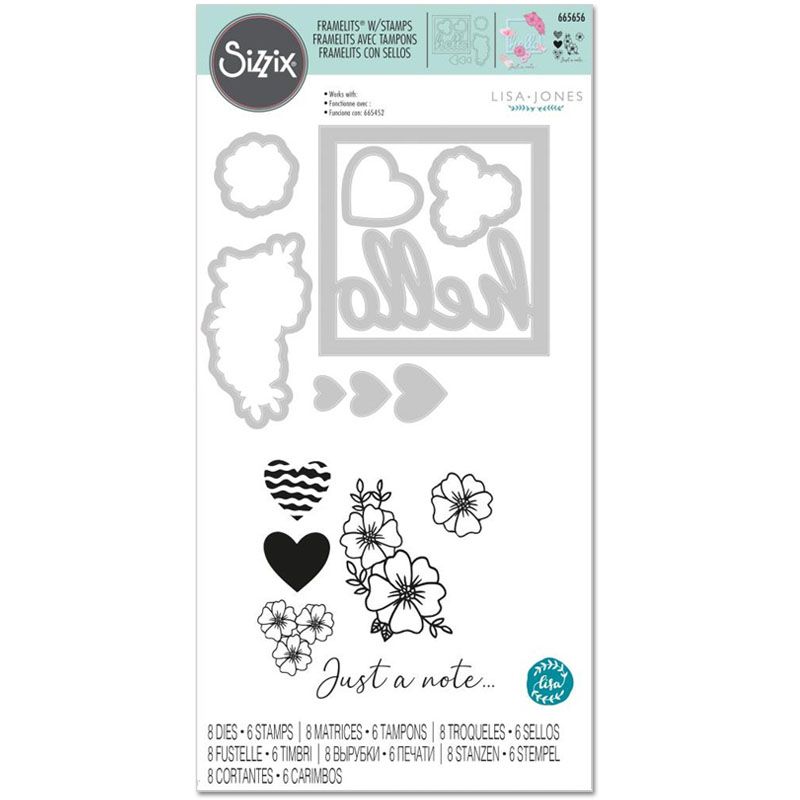 Sizzix Framelits Die Set 8PK w/6PK Stamps - Floral Hello