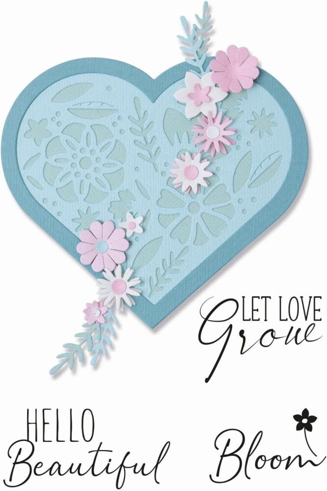 Sizzix Framelits Die with Stamp - Blooming Heart by Olivia Rose 665652