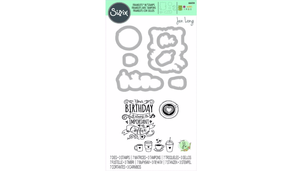 Sizzix Framelits Die Set 7PK w/3PK - Stamps Café Set