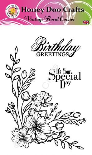 Vintage Floral Corner   (A6 Stamp)