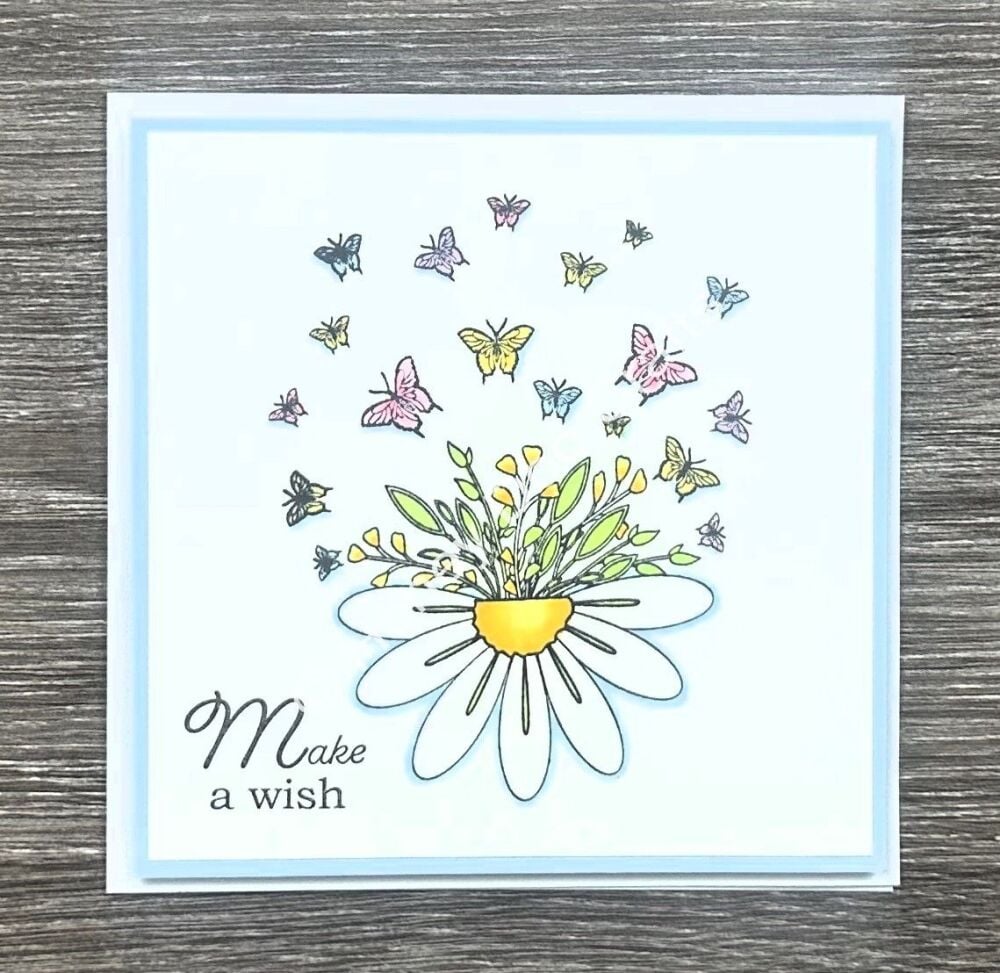 Butterfly Daisy  (A6 Stamp)