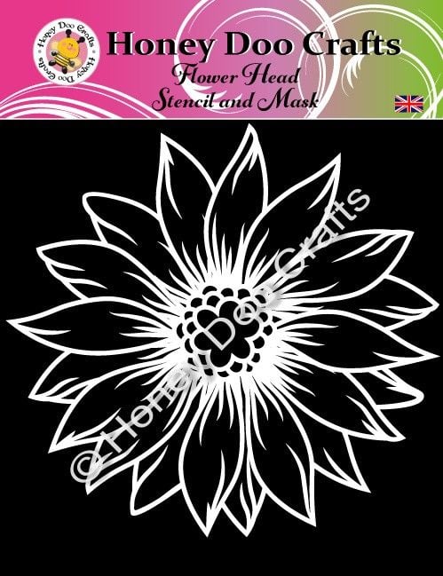 New - Flower Head Stencil & Mask  (7x7)