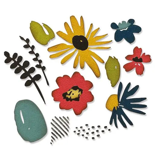 Sizzix Thinlits Die Set 11pcs - Modern Floristry by Tim Holtz 665853