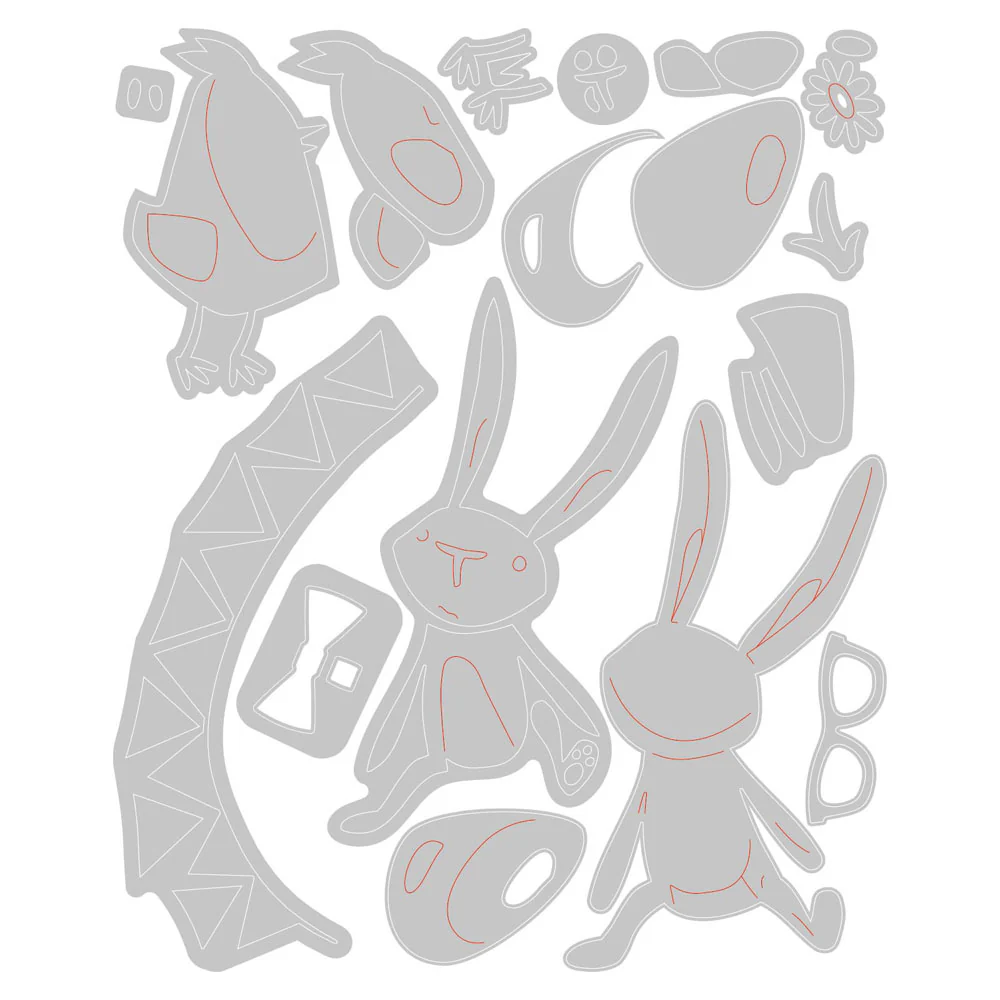 Sizzix Thinlits Die Set 17PK - Vault Bunny + Chick by Tim Holtz