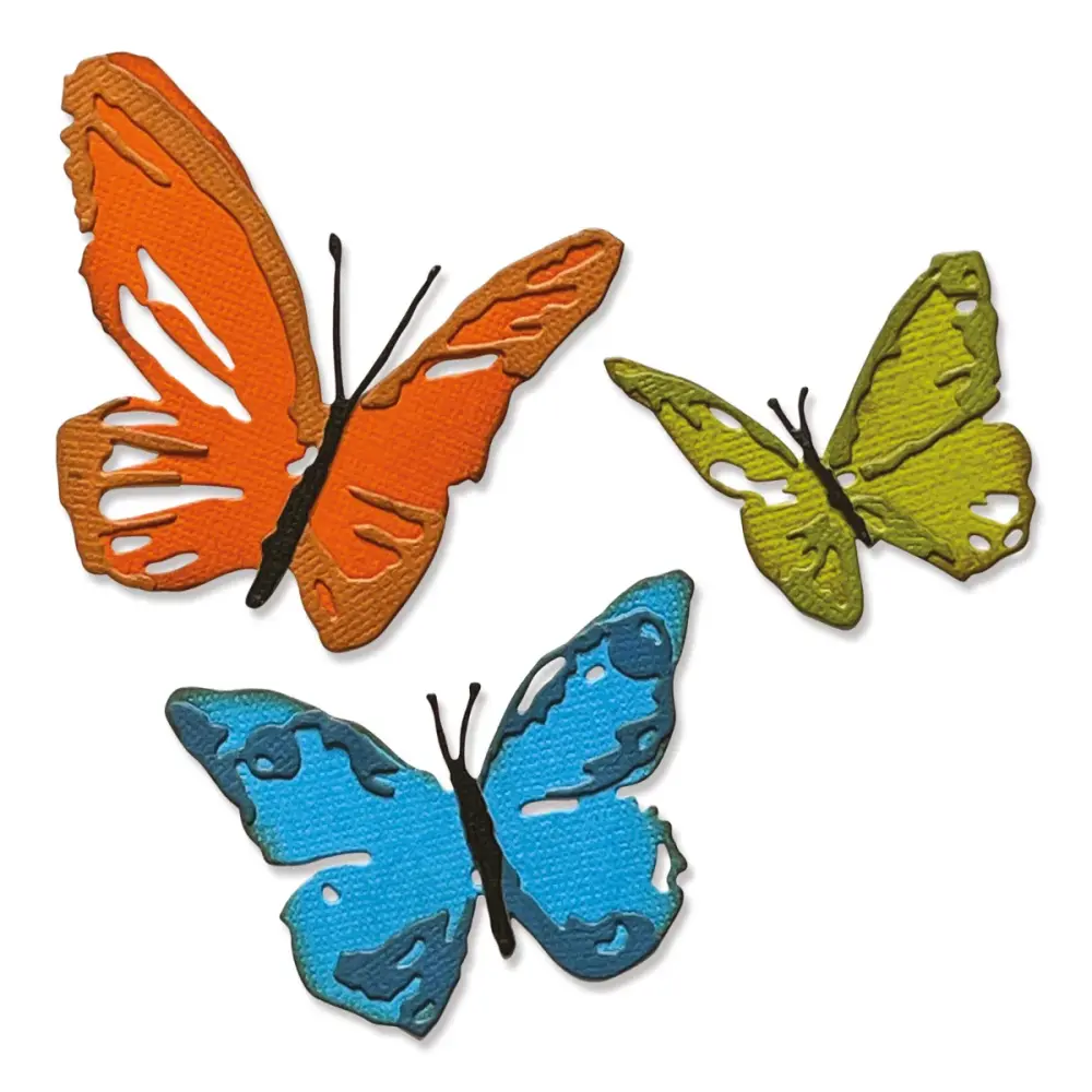 Sizzix Thinlits Die Set 3PK Brushstroke Butterflies by Tim Holtz