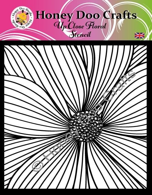 New - Up Close Floral  Stencil  (7x7)