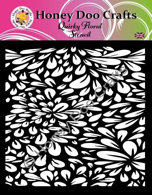 New - Quirky Floral Stencil  (7x7)
