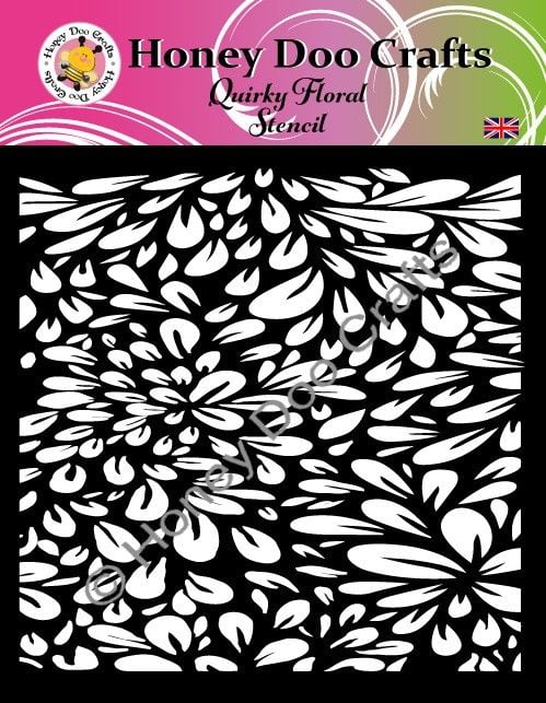 New - Quirky Floral  Stencil  (7x7)