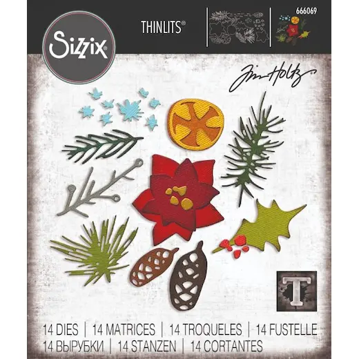 Sizzix Thinlits Die Set 14PK - Modern Festive by Tim Holtz