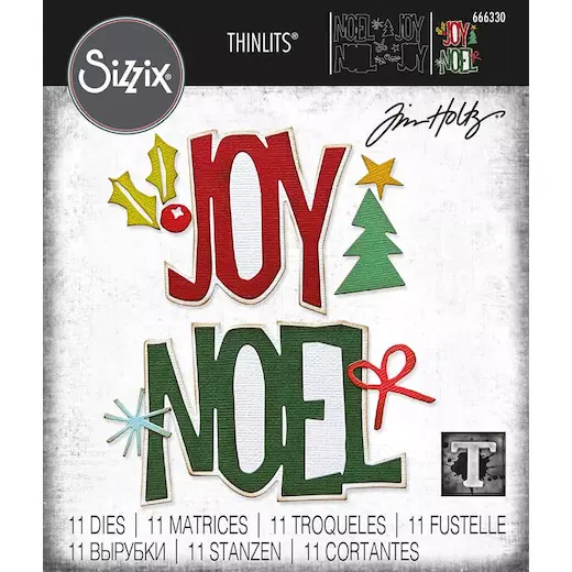 Sizzix Thinlits Die Set 11PK - Big Tidings by Tim Holtz