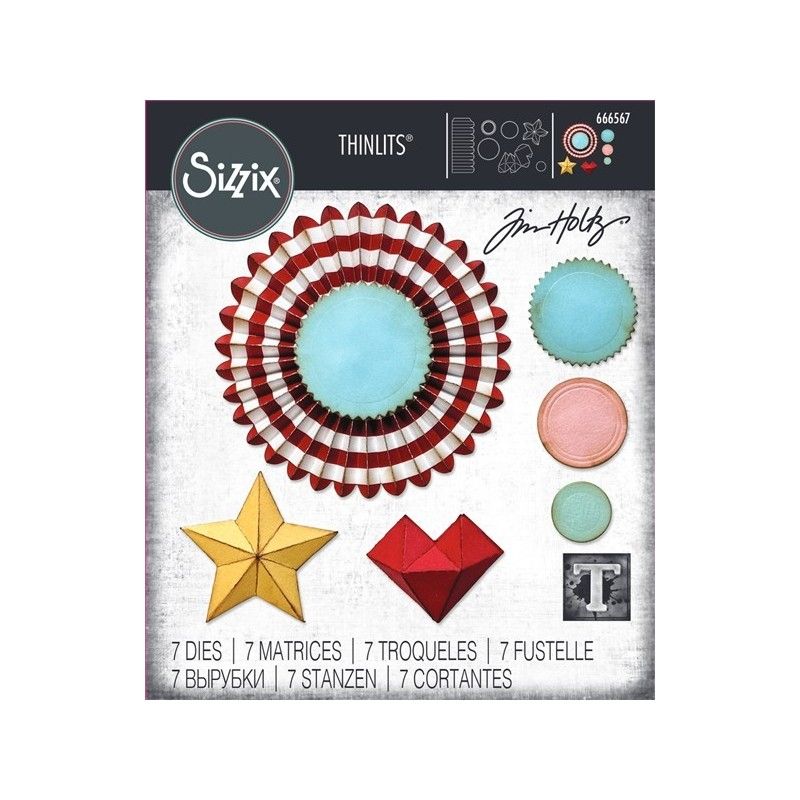 Sizzix Thinlits Die Set 7PK – Vault Rosettes by Tim Holtz