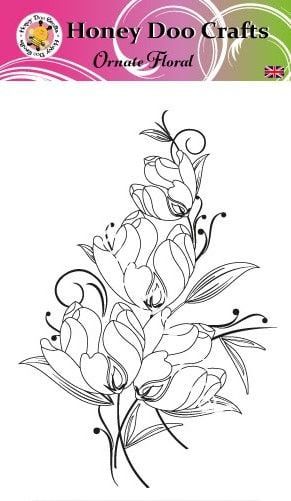 Ornate Floral A6 Stamp 4 Left  (Retired)