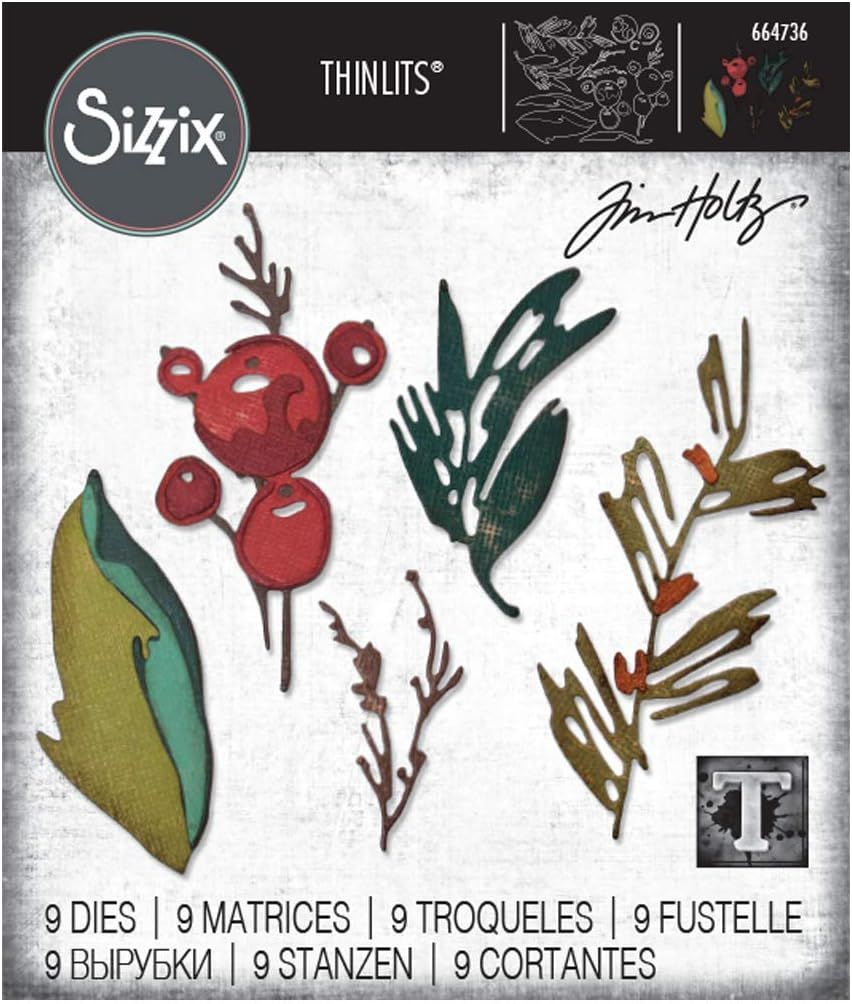 Sizzix Thinlits Die Set 9PK - Holiday Brushstroke by Tim Holtz