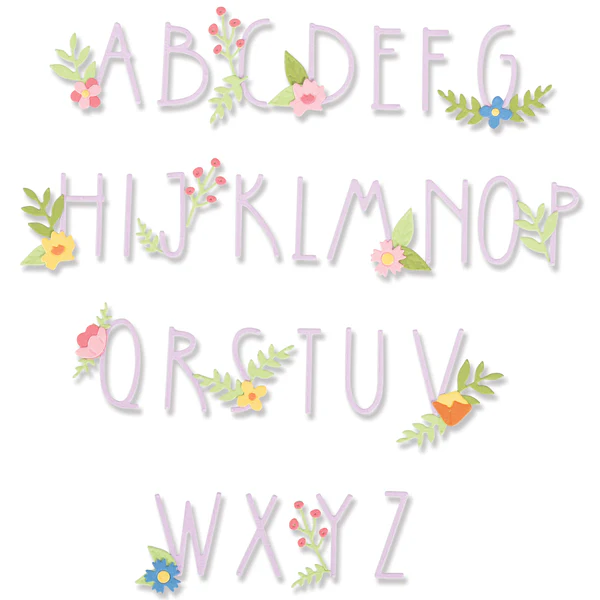 Sizzix Thinlits Die Set 66PK Floral Alphabet by Alexis Trimble