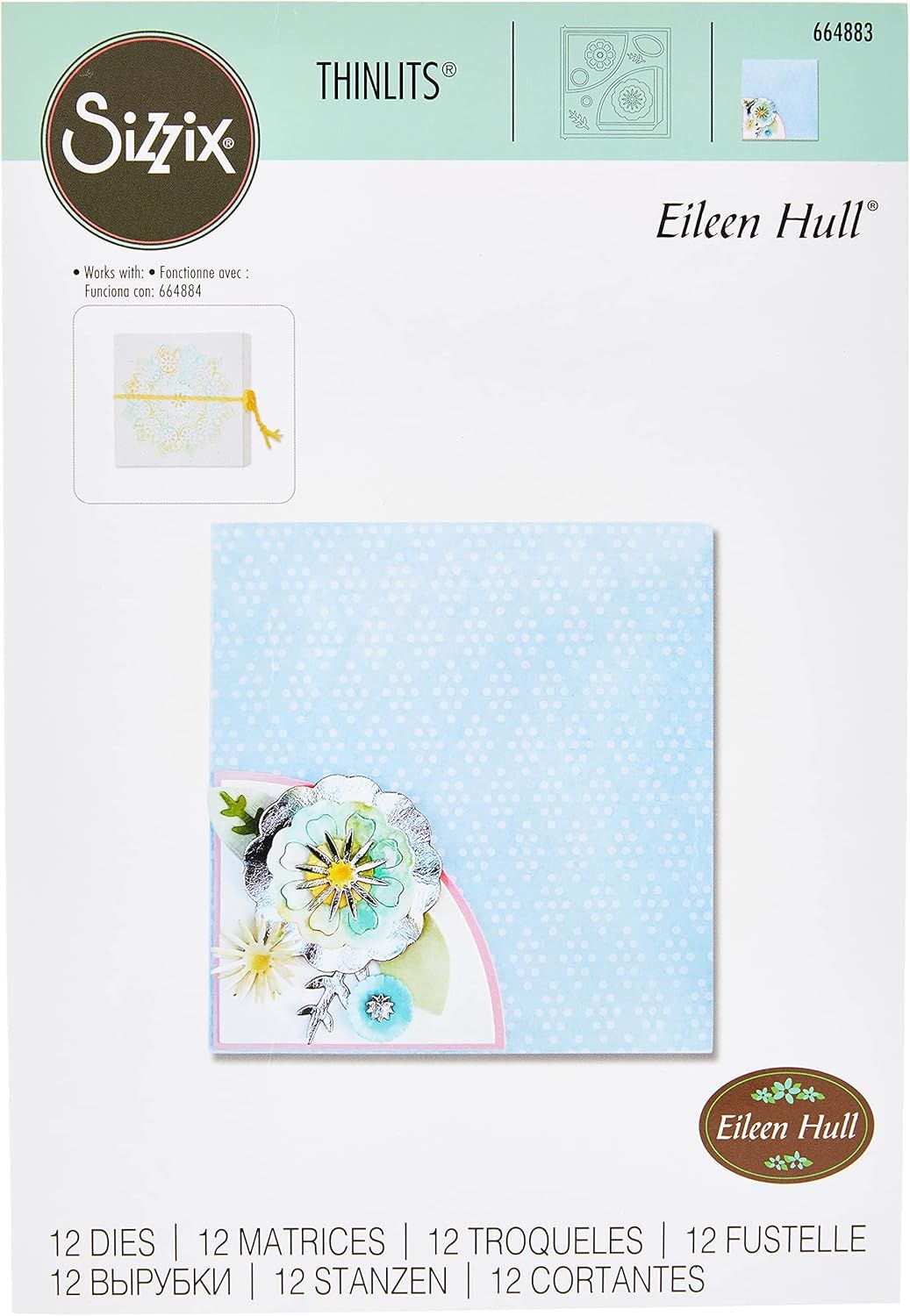 Sizzix Thinlits Die Set 12PK - Folio Page, Pocket & Flowers by Eileen Hull