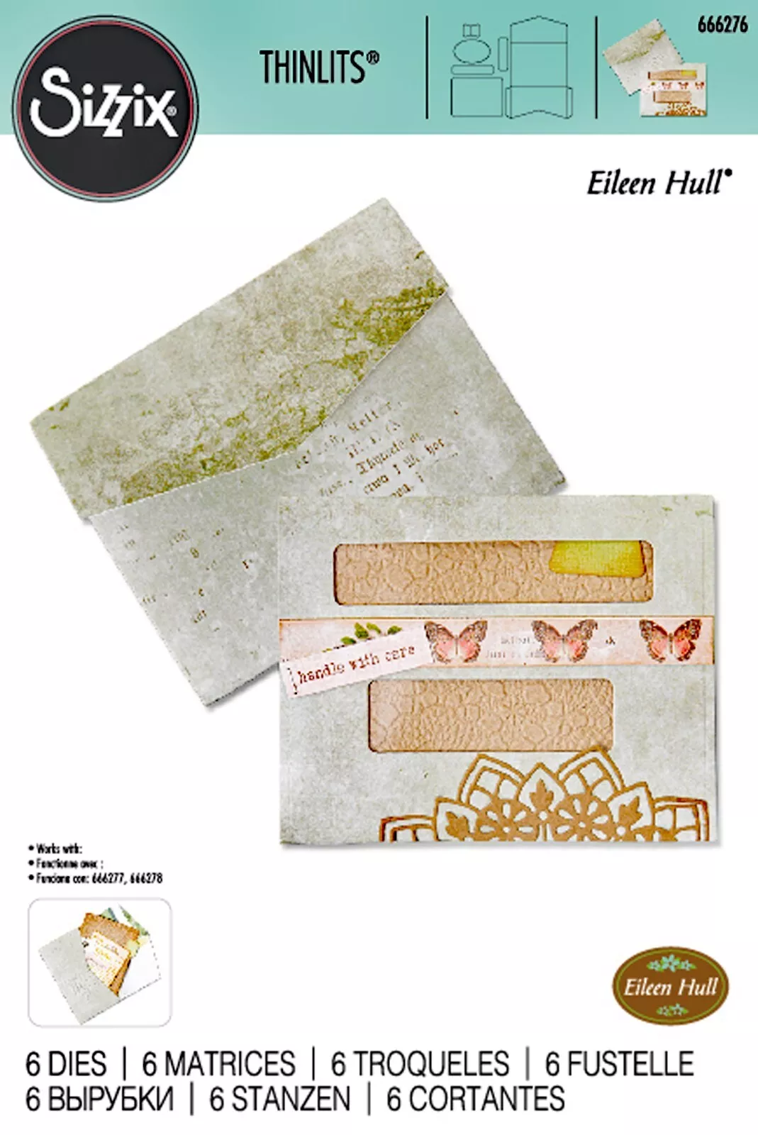 Sizzix Thinlits Die Set 6PK - Journaling Card, Envelope & Windows by Eileen