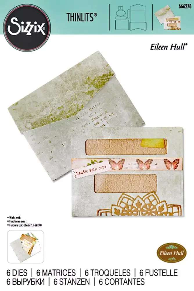 Sizzix Thinlits Die Set 6PK - Journaling Card, Envelope & Windows by Eileen Hull