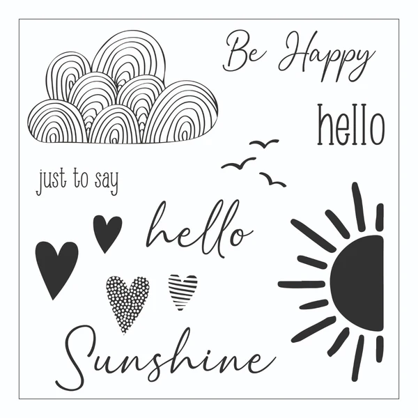 Sizzix Framelits Die Set 5PK w/12PK Stamps Rainbow Joy