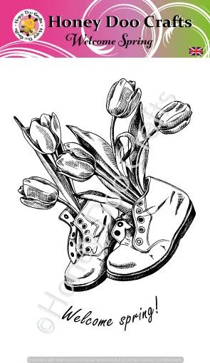 Welcome Spring A6 Stamp   (Retired) 2 Left