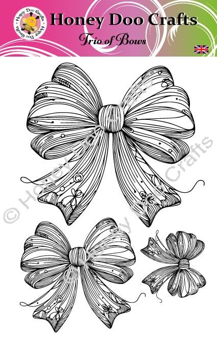 New - Trio of Bows (A5 Stamp)