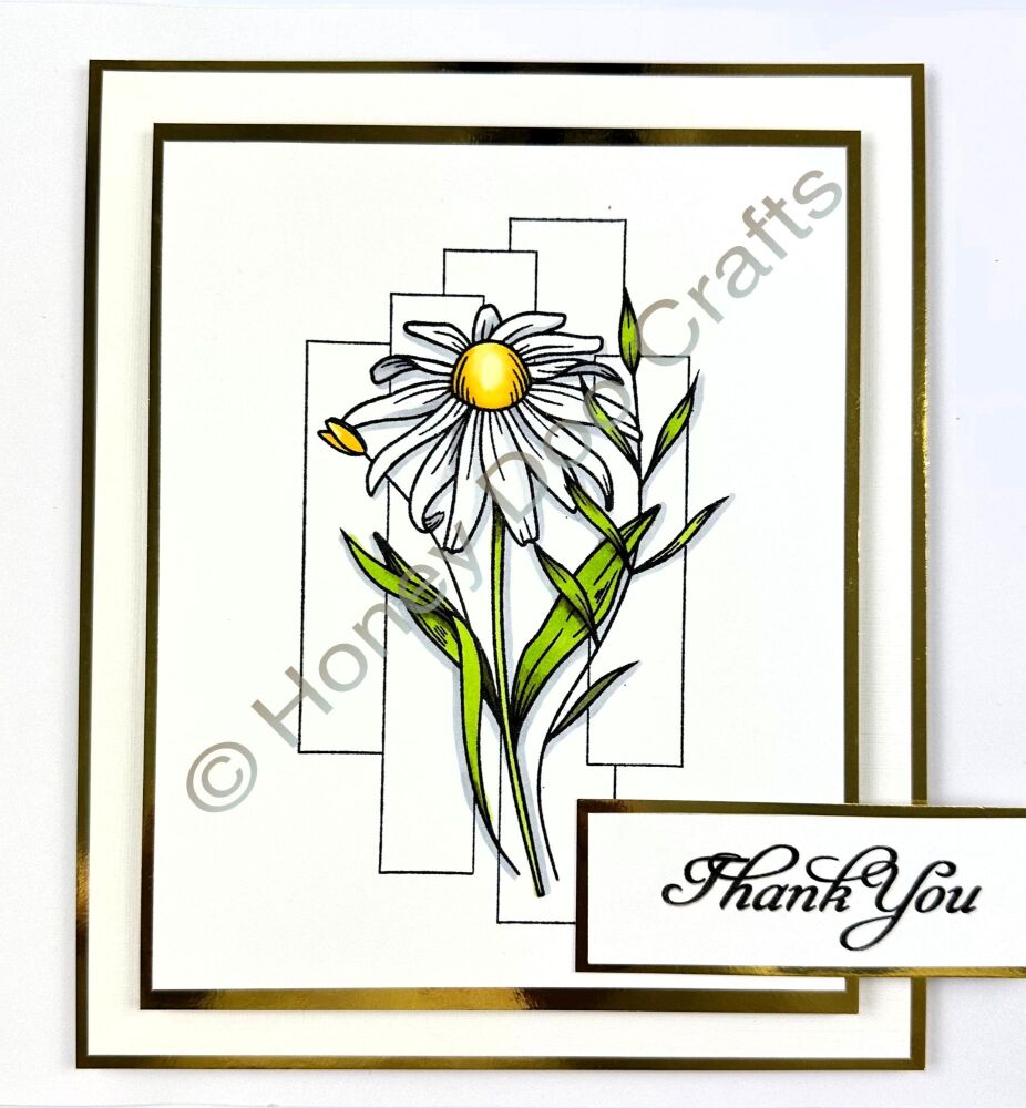 New - Geometric Daisy (A6 Stamp)