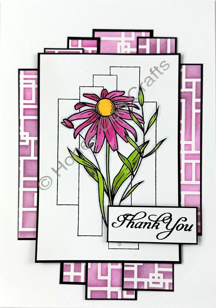 New - Geometric Daisy (A6 Stamp)