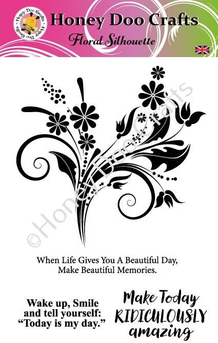 Floral Silhouette A5 Stamp  (Last 5 Retired)