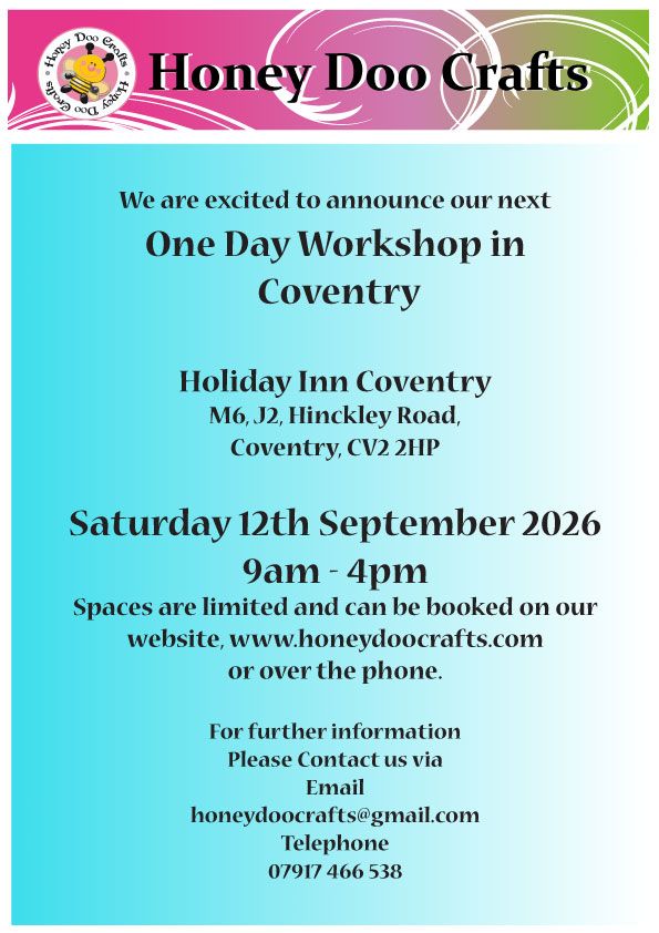One Day Workshop Coventry - Saturday 23rd May 2026 (limited Space)