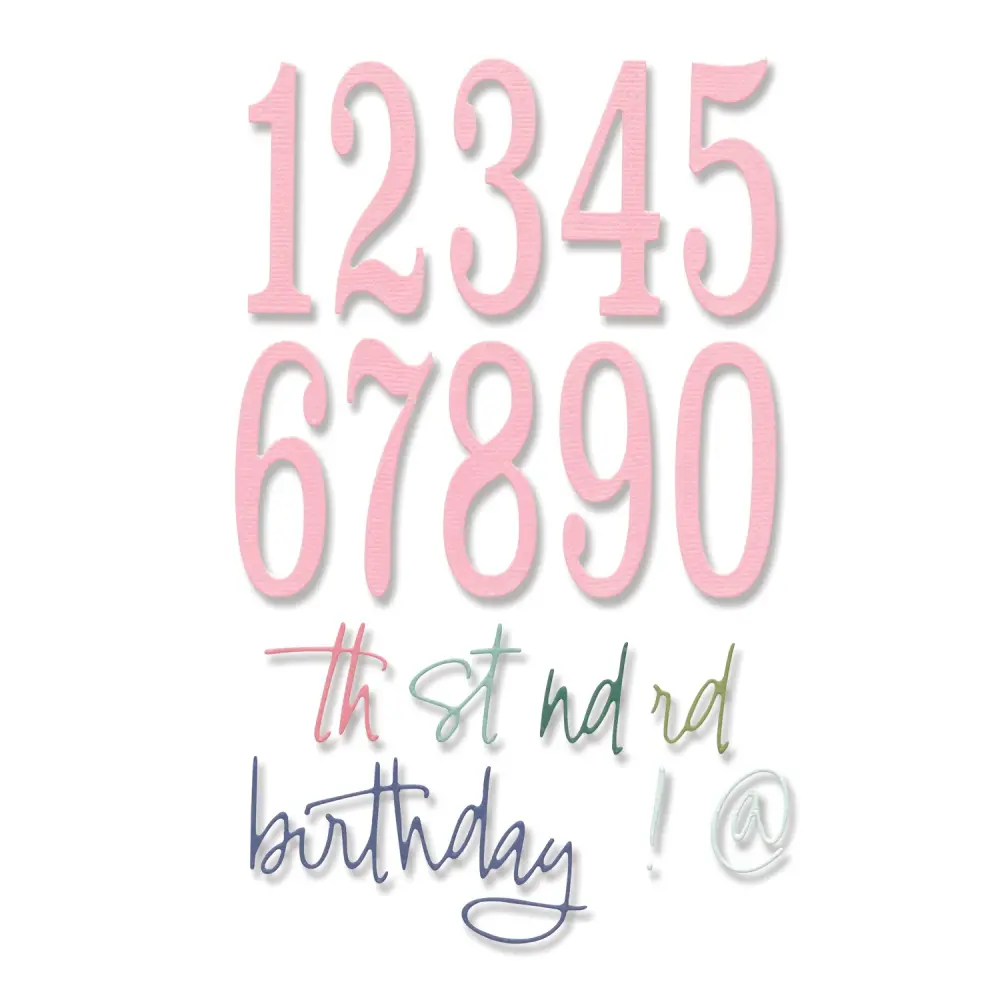 Sizzix Thinlits Die Set 15PK Fabulous Birthday Numbers by Debi Potter