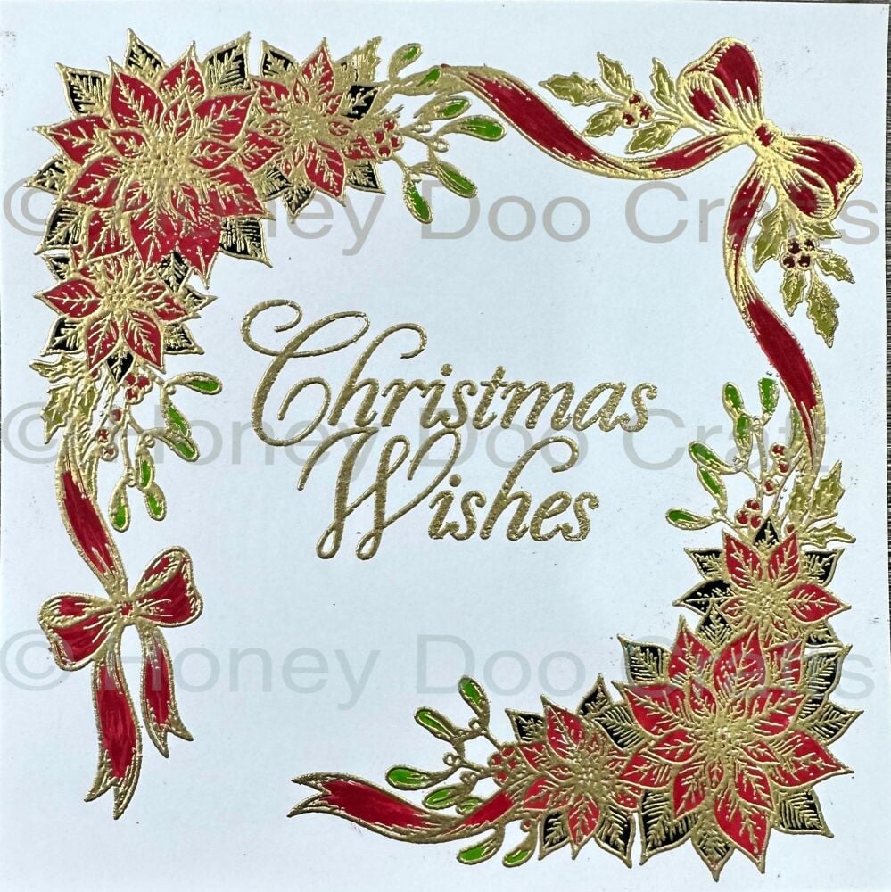 New - Poinsettia Frame  (A5 Stamp)
