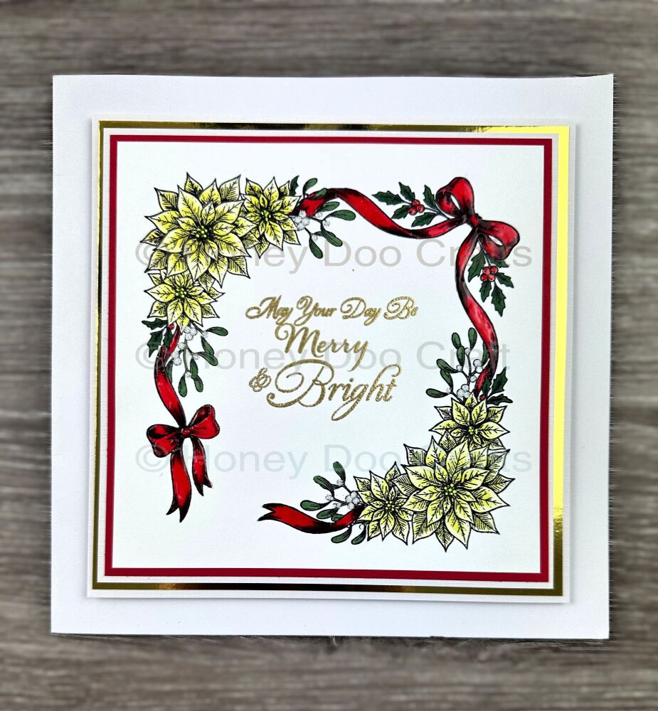 New - Poinsettia Frame  (A5 Stamp)
