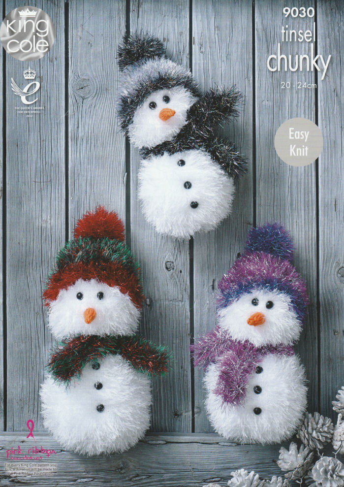 Tinsel Snowmen Knitting Pattern