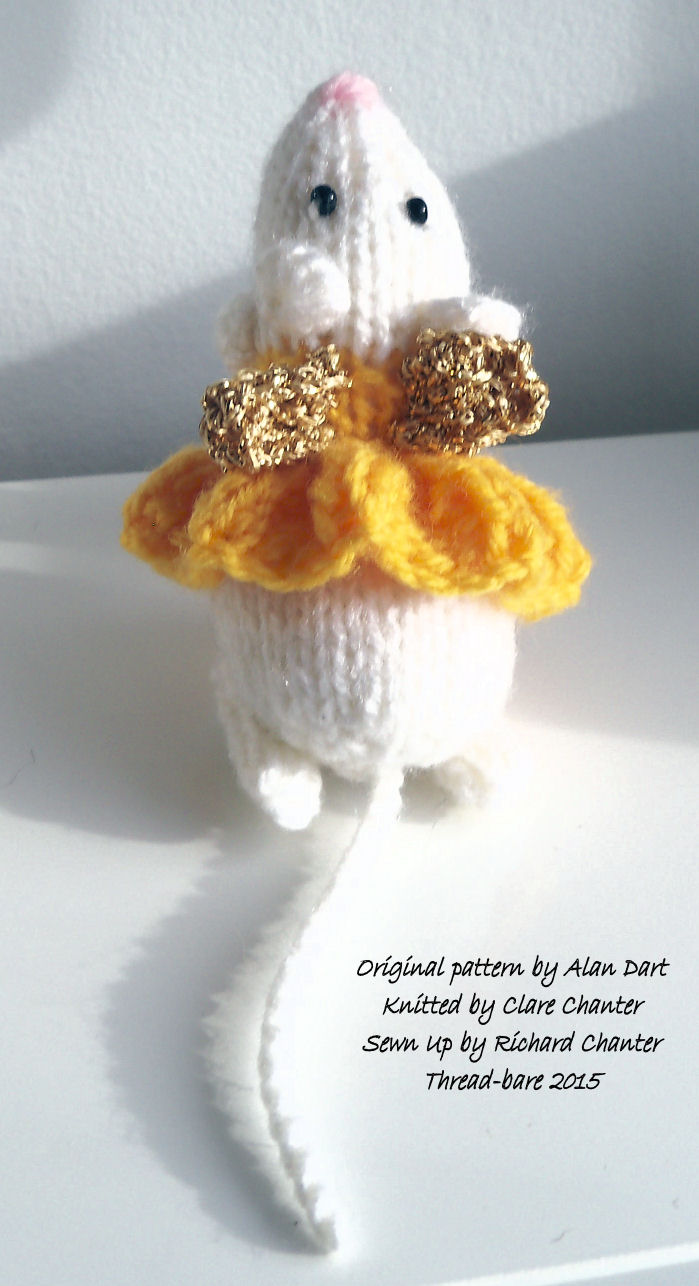 Hand Knitted Angel Mouse