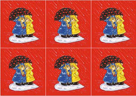 Bears, Umbrella & Hearts Classic Decoupage Sheet