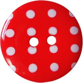 15mm Red Polka Dot Buttons