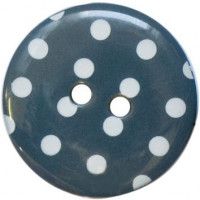 13mm Blue Polka Dot Buttons