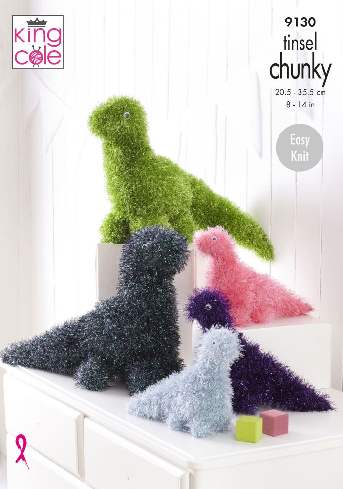 Dinosaurs in Tinsel Knitting Pattern