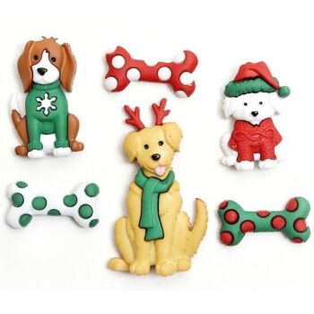 Feliz Navi Dog Christmas Novelty Buttons
