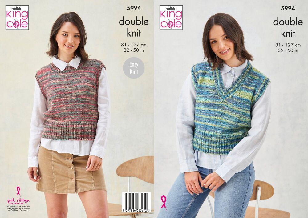 Ladies Round & V Neck Tank Tops Knitting Pattern