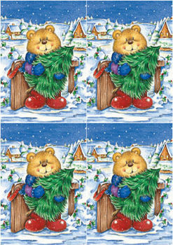 Bear with Tree Classic Decoupage Sheet