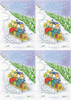 Bears - Christmas Sled Decoupage Sheet