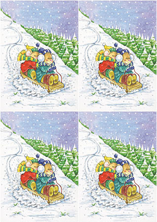 Bears - Christmas Sled Decoupage Sheet