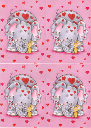 Elephant & Mouse Classic Decoupage Sheet