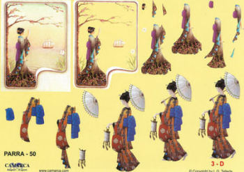 Oriental Ladies SBS Decoupage Sheet