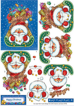 Santa, Toys & Sleigh SBS Decoupage Sheet