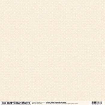 Small White Dots on Cream Scrapbooking Paper