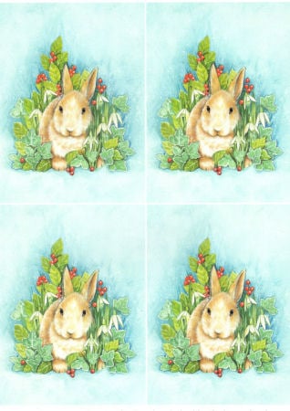 Winter Rabbit Classic Decoupage Sheet