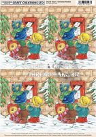 Bears - Christmas Post Box Classic Decoupage Sheet