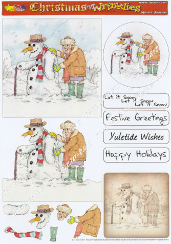 Wrinkly Snowman Decoupage Sheet