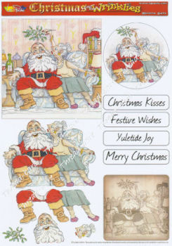 Mistletoe Santa Decoupage Sheet